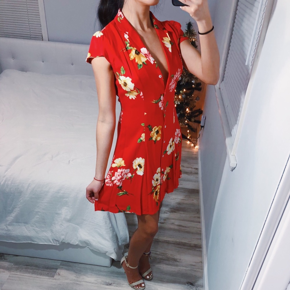 Red Floral Dress